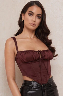 Raisin Satin Cropped Corset -Traumhafte Kleider betsy 16