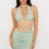 Sage Halter Neck Gathered Bustier Top -Traumhafte Kleider calypso 2