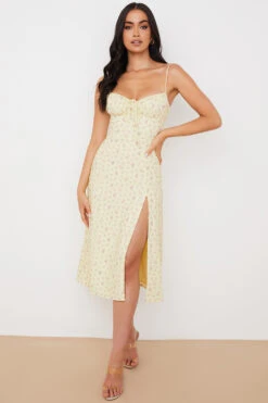 Lemon Floral Bustier Midi Dress -Traumhafte Kleider carina 2f