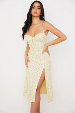 Lemon Floral Bustier Midi Dress -Traumhafte Kleider carina 5f