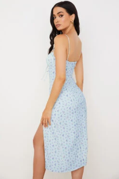 Blue Floral Bustier Midi Dress 20 Blue Floral Bustier Midi Dress -Traumhafte Kleider carina 7 1 3