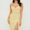 Yellow Floral Bustier Midi Dress 2 Yellow Floral Bustier Midi Dress -Traumhafte Kleider carina y3ii