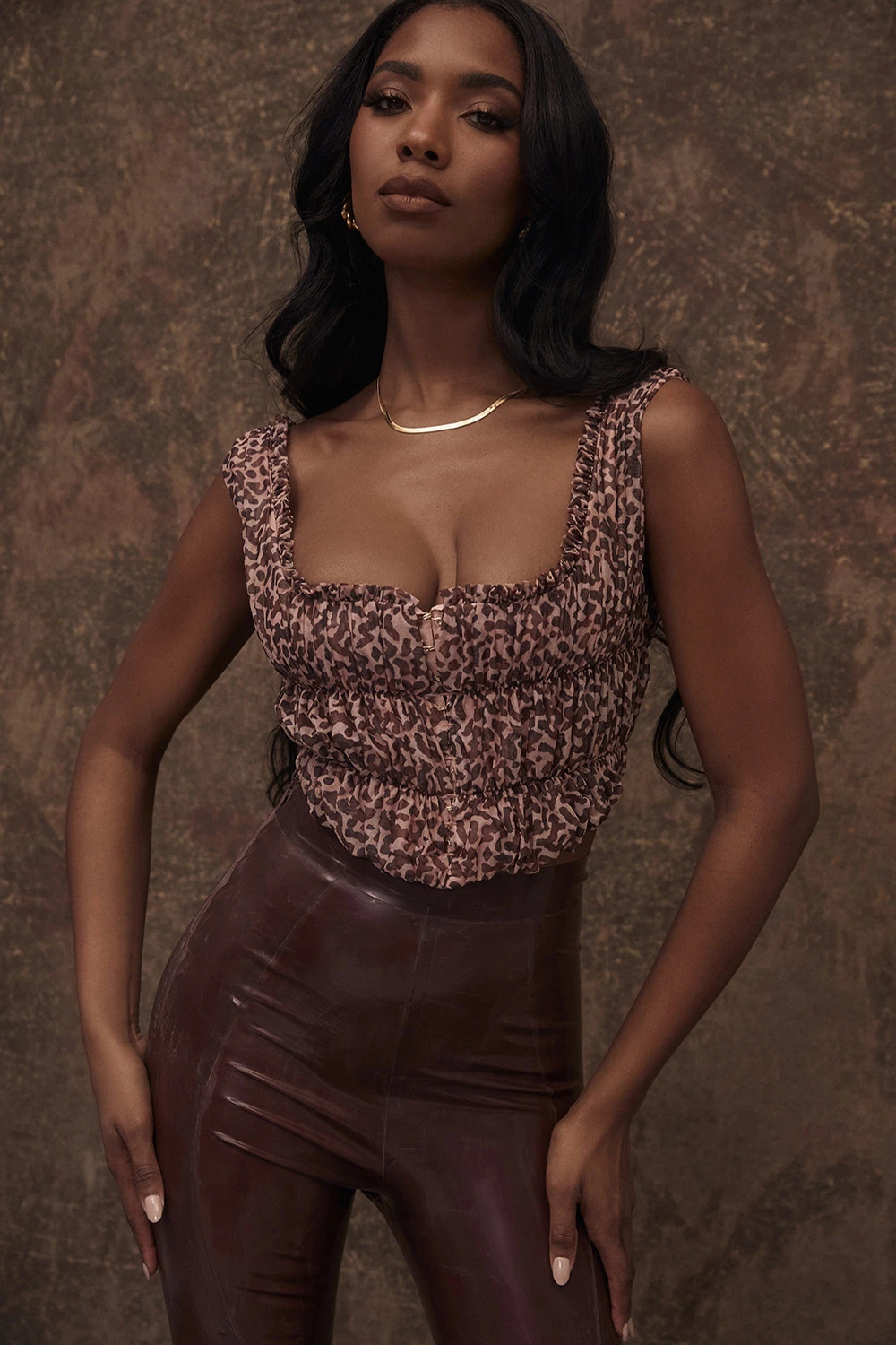 Animal Print Ruched Corset 4 Animal Print Ruched Corset – Bild 2