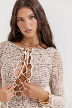 Natural Knit Lace Up Dress 25 Natural Knit Lace Up Dress -Traumhafte Kleider carmelita 10