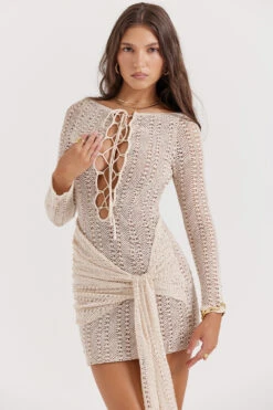 Natural Knit Lace Up Dress 23 Natural Knit Lace Up Dress -Traumhafte Kleider carmelita 4