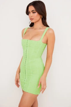 Lime Ruched Mesh Mini Dress 24 Lime Ruched Mesh Mini Dress -Traumhafte Kleider cate 15