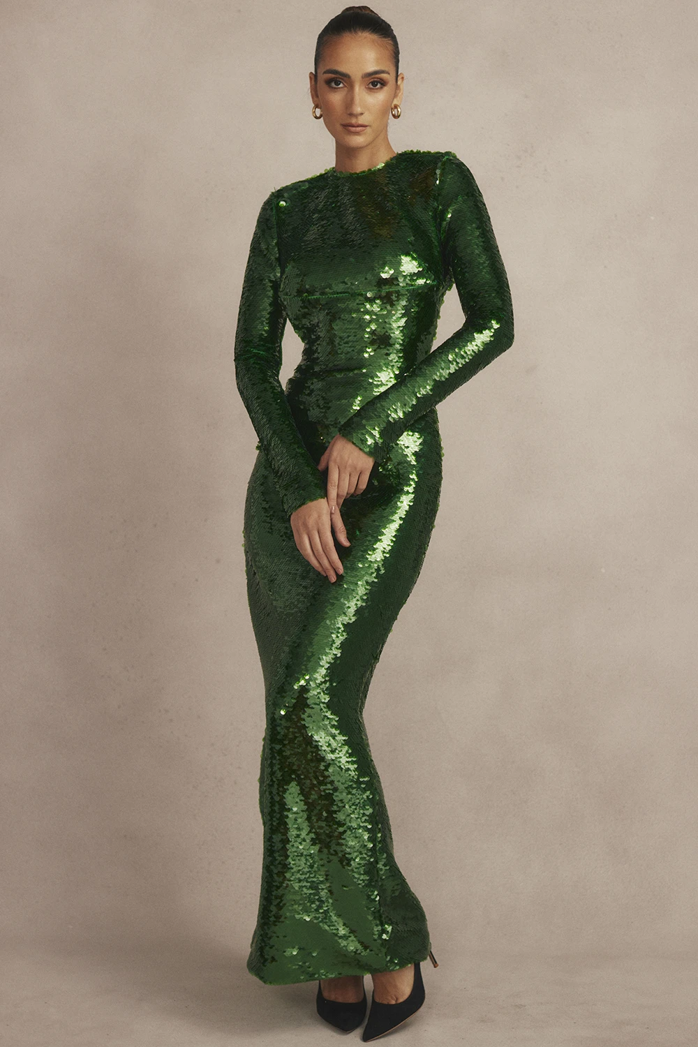 Pine Green Sequin Maxi Dress 14 Pine Green Sequin Maxi Dress – Bild 12