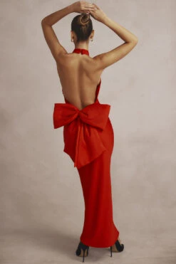 Red Bow Halter Dress 36 Red Bow Halter Dress -Traumhafte Kleider cb bodyshots22123819