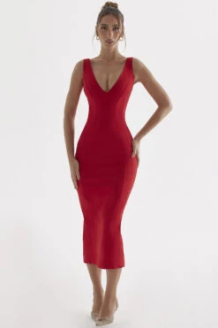 Red Rose Plunge Maxi Dress -Traumhafte Kleider cece 2