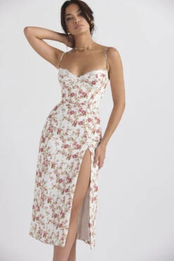 Rose Print Corset Midi Sundress -Traumhafte Kleider charlotte 5 1