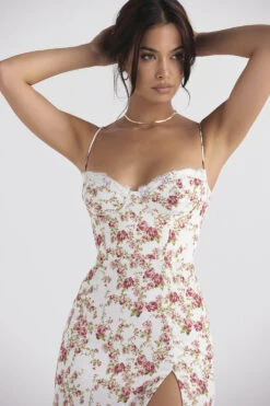 Rose Print Corset Midi Sundress -Traumhafte Kleider charlotte 6 1