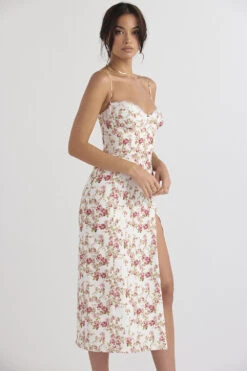 Rose Print Corset Midi Sundress -Traumhafte Kleider charlotte 7 1