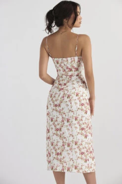 Rose Print Corset Midi Sundress -Traumhafte Kleider charlotte 9
