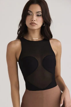 Black Sleeveless Bandage Bodysuit 16 Black Sleeveless Bandage Bodysuit -Traumhafte Kleider chiara 4a