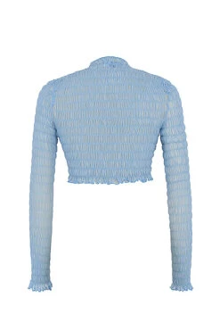 Mistress Rocks 'Delight' Powder Blue Shirred Crop Top -Traumhafte Kleider chr2660 03 copy