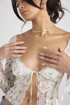 Garden Print Lace Trim Top -Traumhafte Kleider clarissa 4