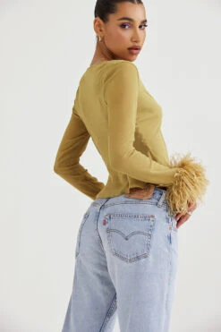 Olive Trimmed Top -Traumhafte Kleider claudia 6rrr