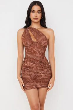 Swirl Print Cut Out Mini Dress