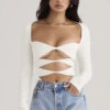 White Cutout Bodysuit -Traumhafte Kleider danica 1a
