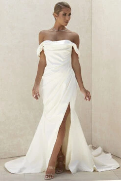 Ivory Draped Corset Bridal Gown - Limited Edition -Traumhafte Kleider delphine 1