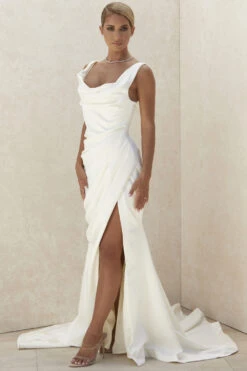 Ivory Draped Corset Bridal Gown - Limited Edition -Traumhafte Kleider delphine 6
