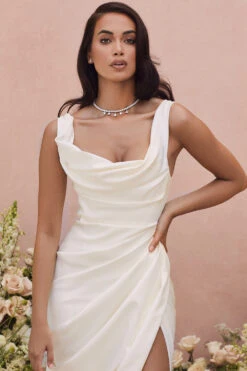 Ivory Draped Corset Bridal Gown - Limited Edition -Traumhafte Kleider delphine white 15