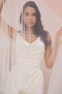 Ivory Draped Corset Bridal Gown - Limited Edition -Traumhafte Kleider delphine white 18