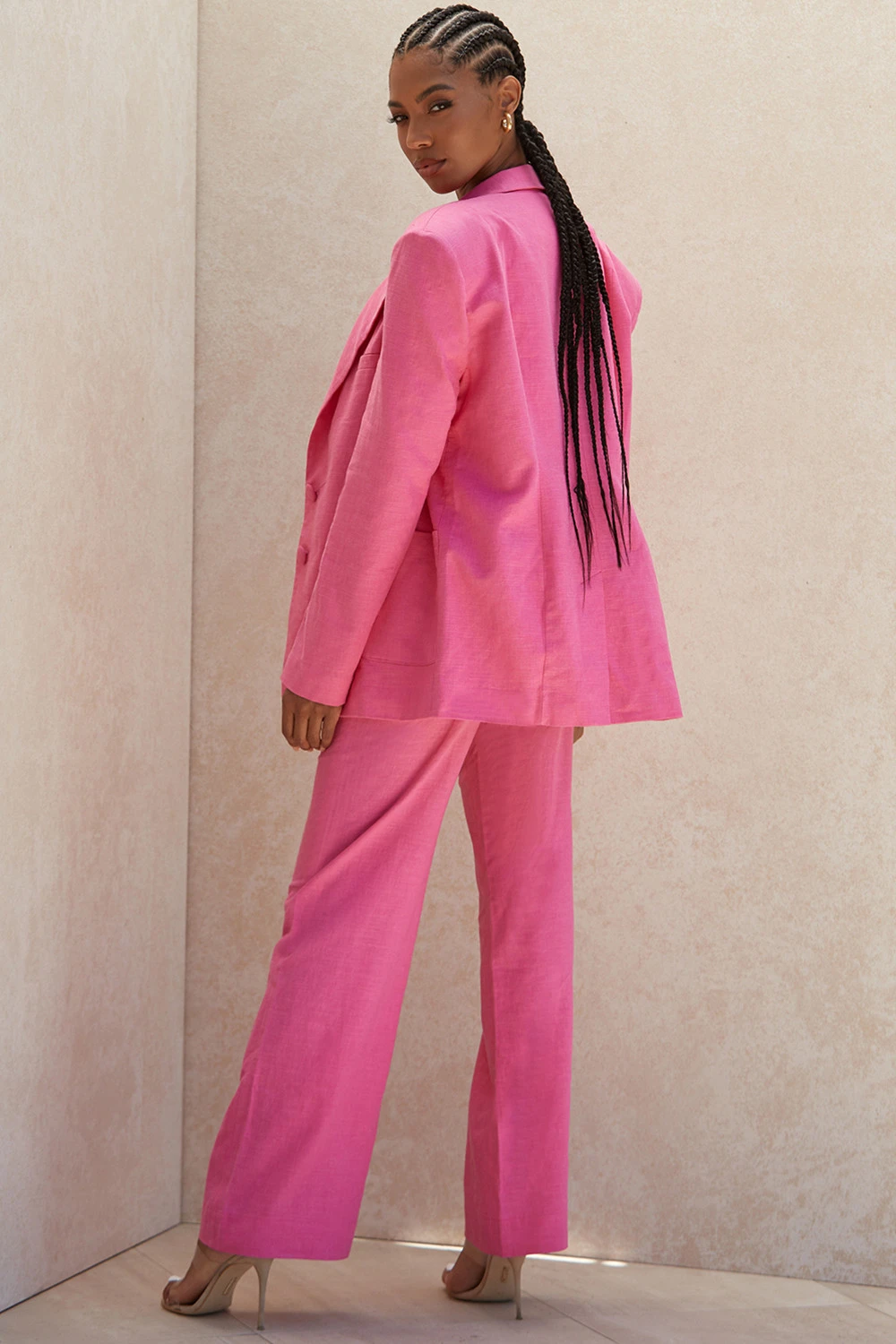 Pink Linen Blend Trousers 10 Pink Linen Blend Trousers – Bild 8