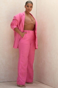 Pink Linen Blend Trousers 29 Pink Linen Blend Trousers -Traumhafte Kleider dominaandreia 7