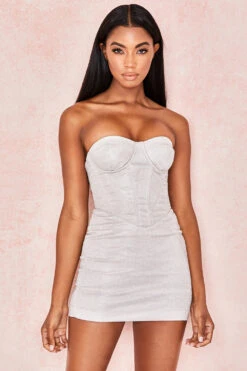 Silver Sparkle Corset Dress
