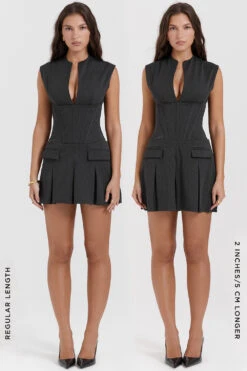 Charcoal Pleated Corset Dress -Traumhafte Kleider eleanor 100a