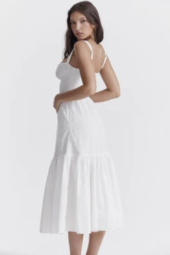 White Broderie Anglaise Midi Sundress -Traumhafte Kleider elia 10 1