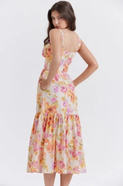 Ivory Floral Midi Sundress -Traumhafte Kleider elia 10b
