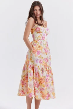 Ivory Floral Midi Sundress -Traumhafte Kleider elia 6b