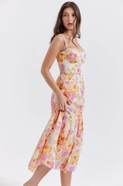 Ivory Floral Midi Sundress -Traumhafte Kleider elia 9b