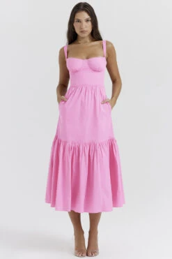 French Pink Midi Sundress -Traumhafte Kleider elia d2