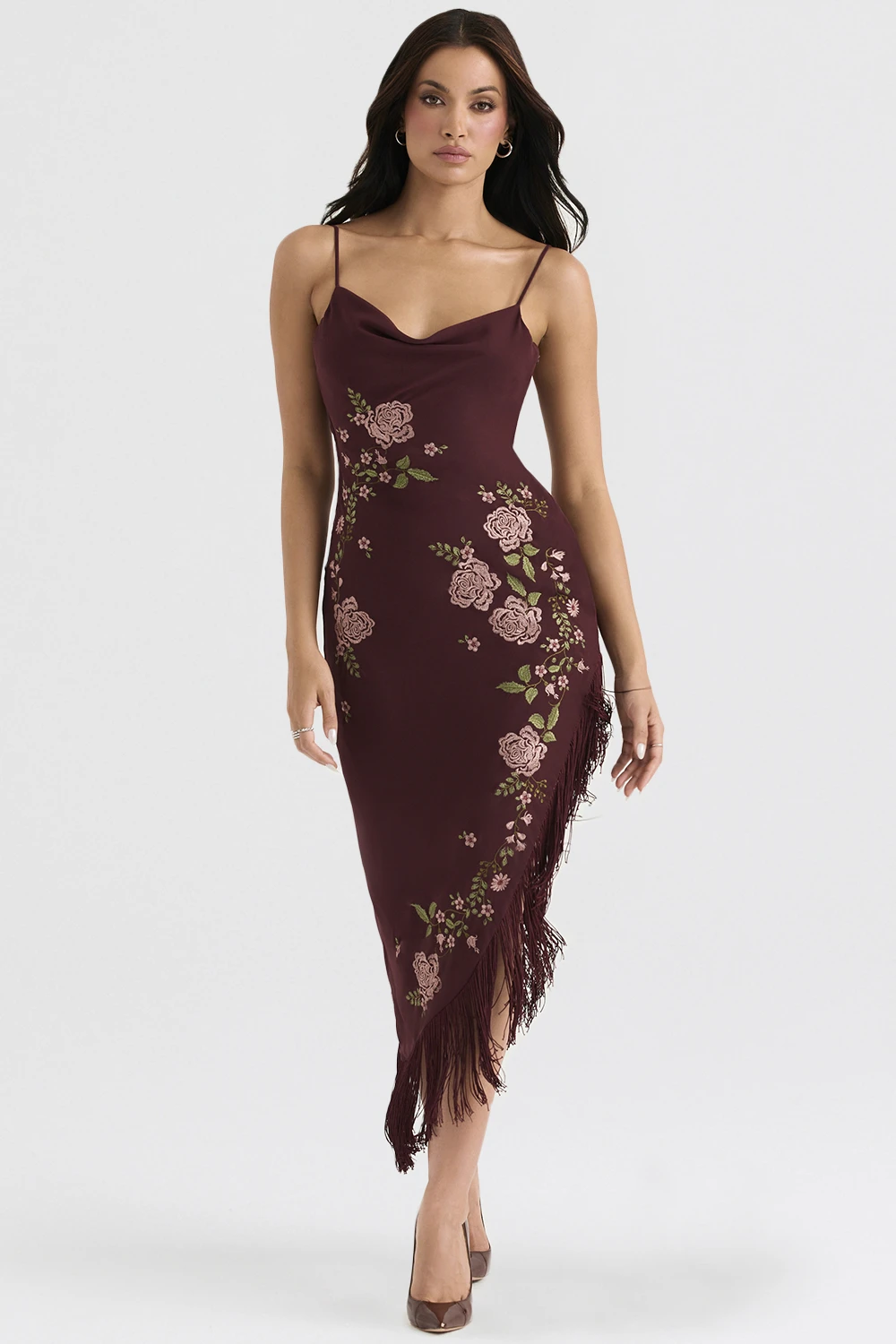 Wine Embroidered Midi Dress 3 Wine Embroidered Midi Dress