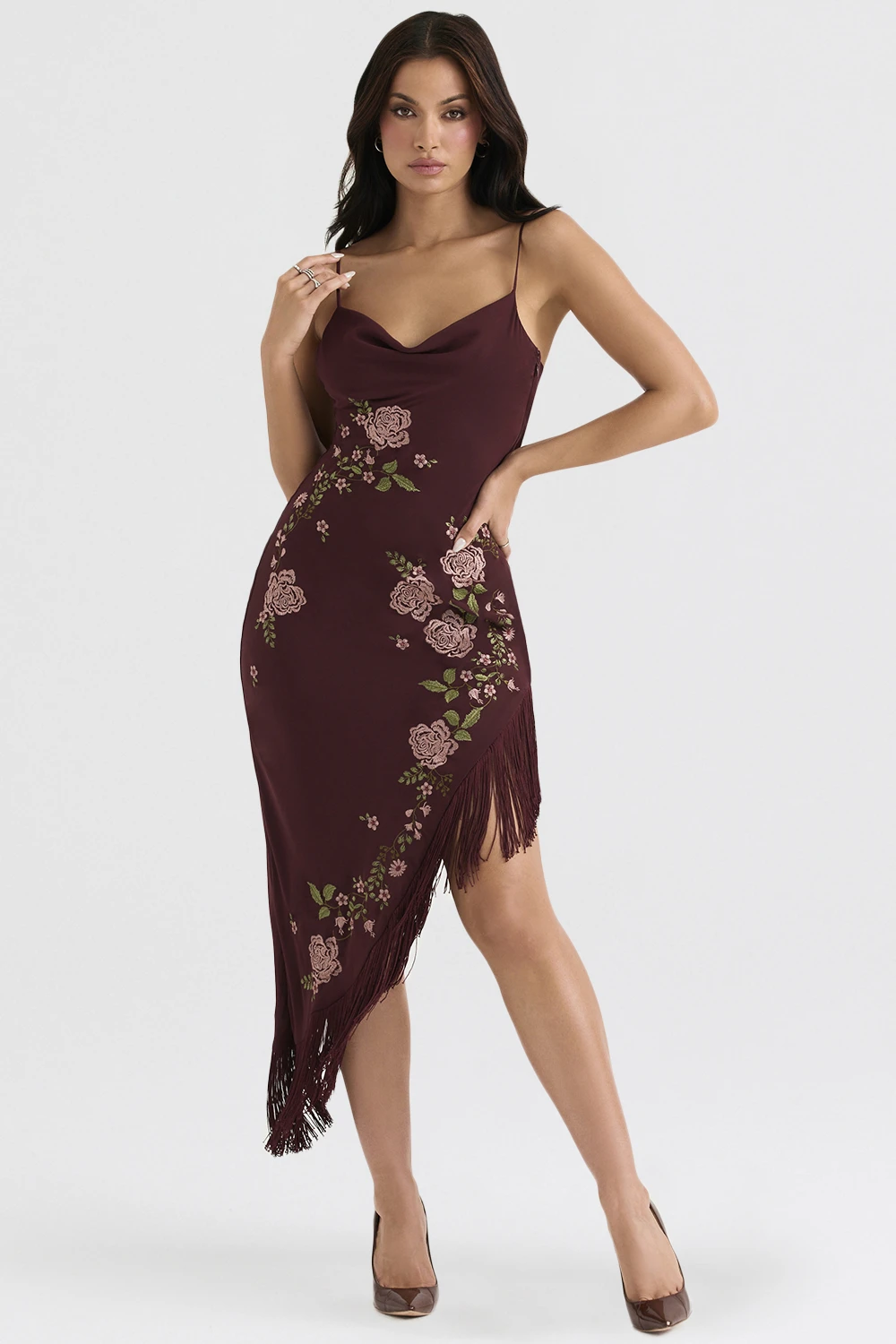 Wine Embroidered Midi Dress 7 Wine Embroidered Midi Dress – Bild 5