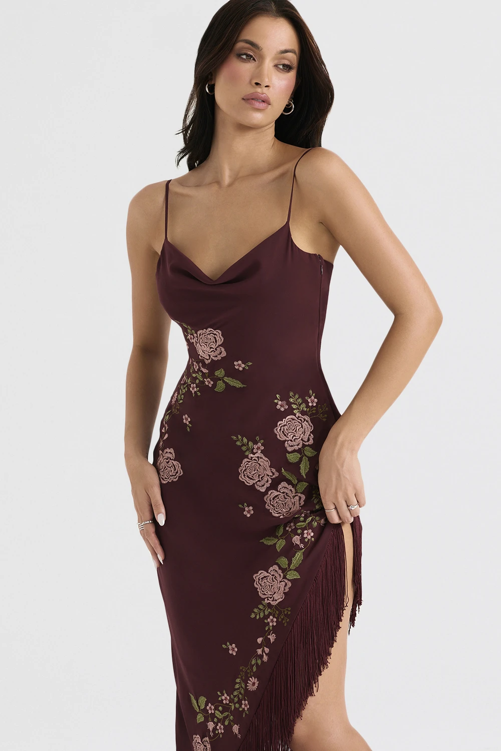 Wine Embroidered Midi Dress 9 Wine Embroidered Midi Dress – Bild 7