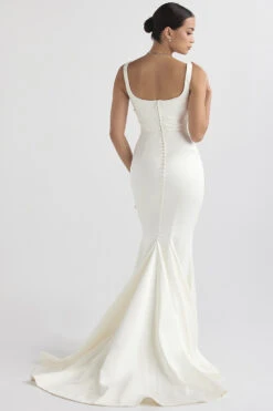 Off White Satin Mermaid Bridal Gown -Traumhafte Kleider emilie 11