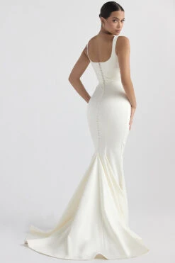 Off White Satin Mermaid Bridal Gown -Traumhafte Kleider emilie 12