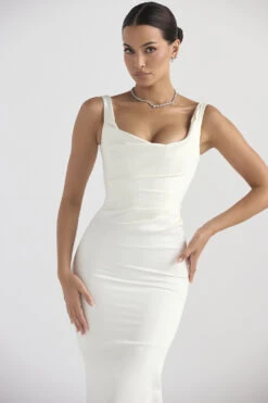 Off White Satin Mermaid Bridal Gown -Traumhafte Kleider emilie 6