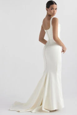 Off White Satin Mermaid Bridal Gown -Traumhafte Kleider emilie 8