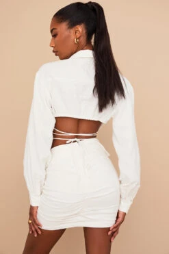 Off White Wrap Around Cropped Shirt -Traumhafte Kleider emmyiris 6