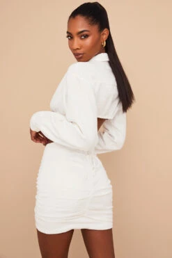 Off White Wrap Around Cropped Shirt -Traumhafte Kleider emmyiris 7