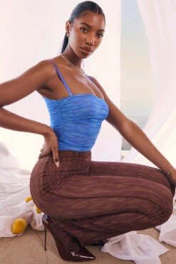 Chocolate Print Mesh Flared Trousers 30 Chocolate Print Mesh Flared Trousers -Traumhafte Kleider erin c14