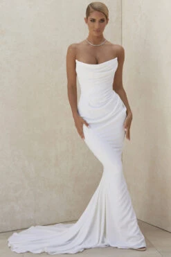 Ivory Draped Strapless Bridal Gown - Limited Edition -Traumhafte Kleider esmee 1