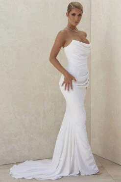 Ivory Draped Strapless Bridal Gown - Limited Edition -Traumhafte Kleider esmee 4