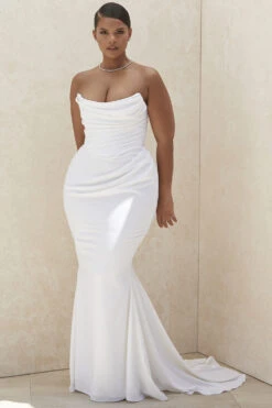Ivory Draped Strapless Bridal Gown - Limited Edition -Traumhafte Kleider esmee 7