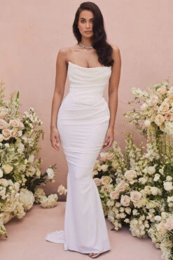 Ivory Draped Strapless Bridal Gown - Limited Edition -Traumhafte Kleider esmee white 12